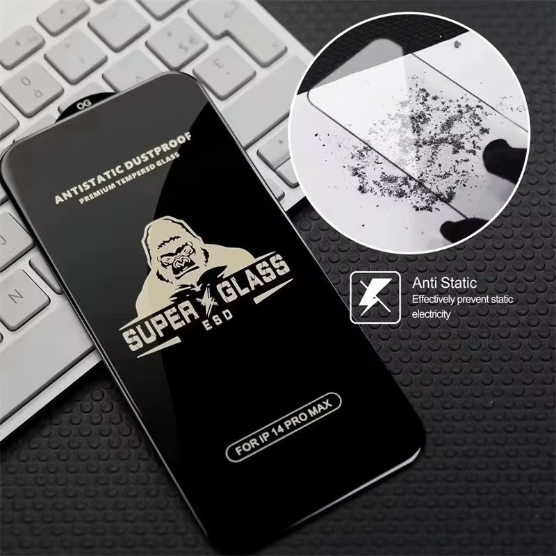Gorilla Anti-Burst Displayschutzfolie aus gehärtetem Glas für iPhone 15 Pro 14 13 12 11 Pro Max XS Max XR X in Transparent - Bild 4