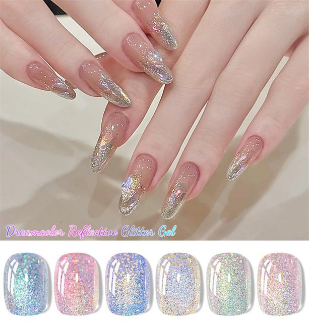 Dreamcolor Glitzer-Gel-Nagellack, Gebrochener Diamant, Schimmernd - Bild 1