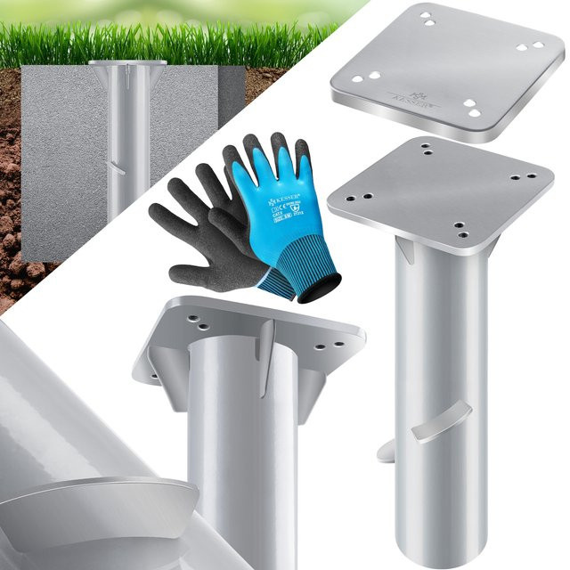 KESSER Metall Universal Bodenplatte Sonnenschirmständer für Sonnenschirme, Ampelschirme und Kurbelschirme als Bodenanker, Breite: 16 cm, Tiefe: 16 cm - Bild 1