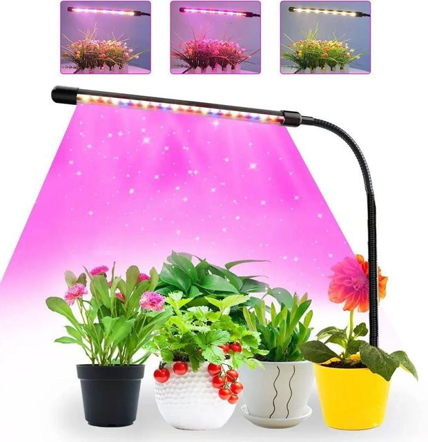 Dimmbare USB-Pflanzenwachstumslampe mit Timer und 3 Farben in Schwarz für kleine Topfpflanzen - Bild 1