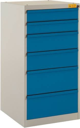 Manuflex LS1046.7016 ESD Schubfachschrank BASETEC Stationär in Anthrazit mit 6 Schubfächern und einer Nutzhöhe von 90 cm - Bild 1