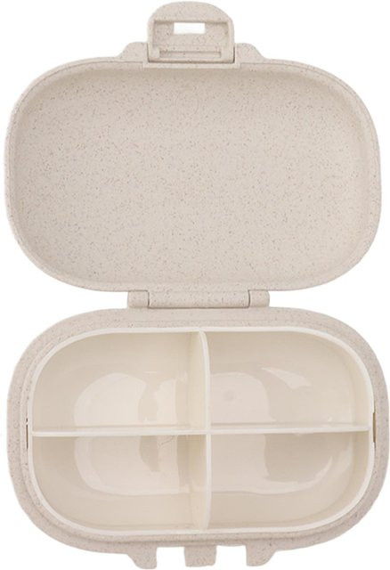 OutsideWorld Medizin Organizer Tragbare Medikamentenbox mit Unterteilung und Schnappverschluss in Beige - Bild 1