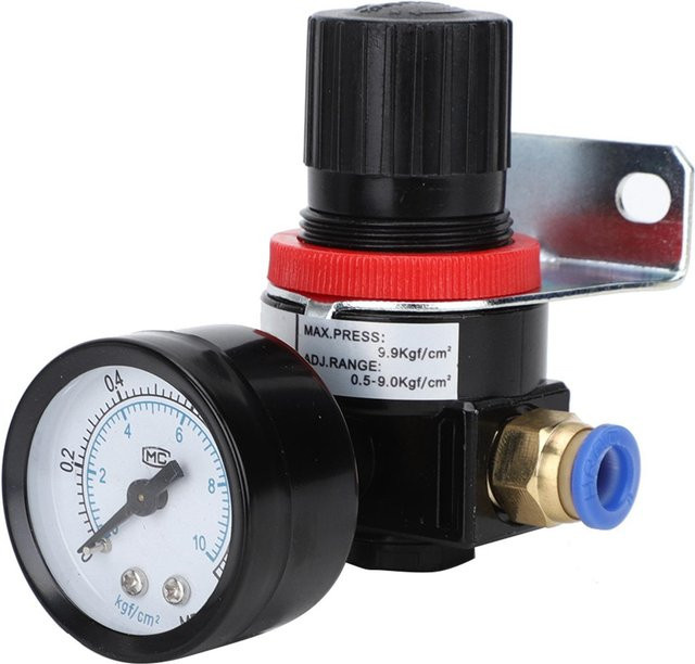 TOMTOP JMS Druckminderventil mit 8-mm-Anschluss aus Kunststoff in Schwarz und Transparent für Luftpumpenbehandlungsarmaturen - Bild 1