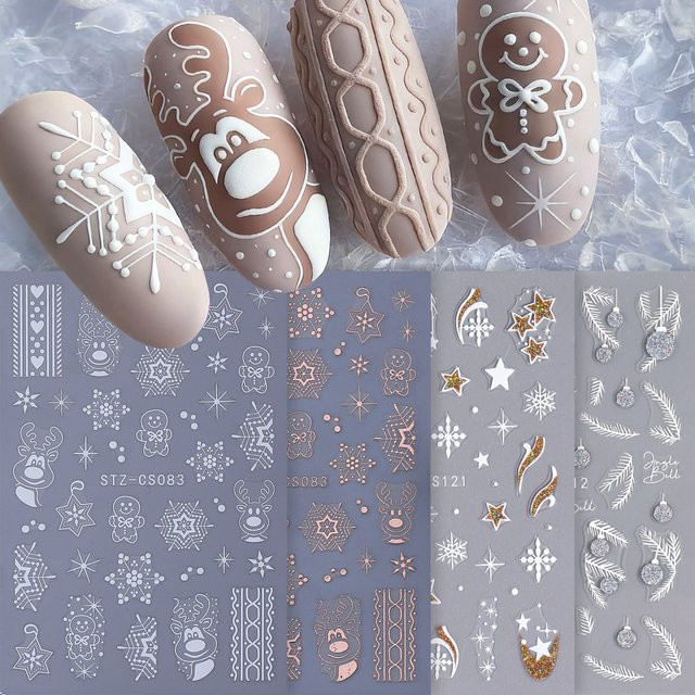 SWEET TREND Nagelaufkleber Metallic, Roségold Weiß, 4 Stück - Bild 1