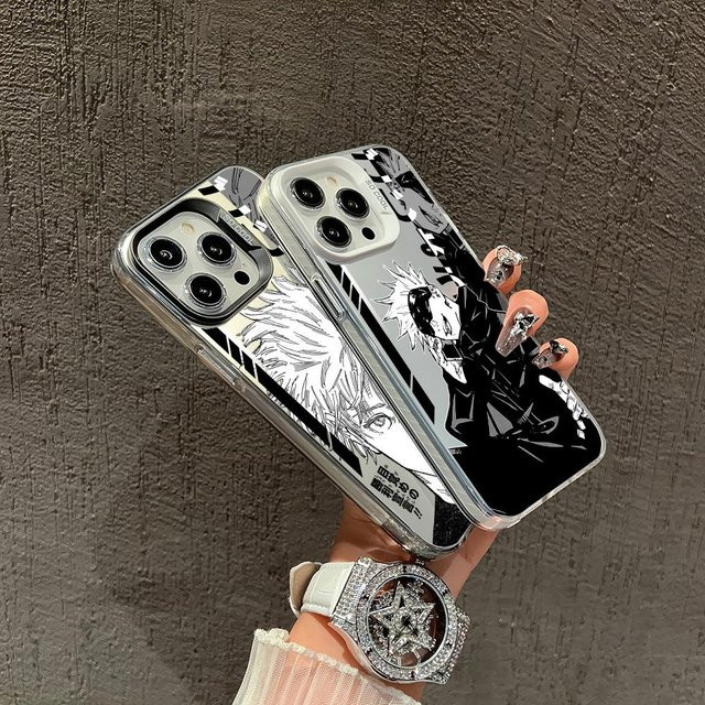 Jujutsu Kaisen Handyhülle für iPhone 17 16 15 14 13 12 11 Pro Max Plus und 17 Air Max, stoßfeste Schutzhülle mit matter Rückseite in Weiß und Multicolour - Bild 1