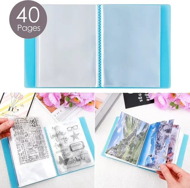 Mehrzweck-Fotoaufbewahrungsalbum im A6-Format mit 40 Seiten in Blau für Scrapbooking und Stempelaufbewahrung - Bild 1