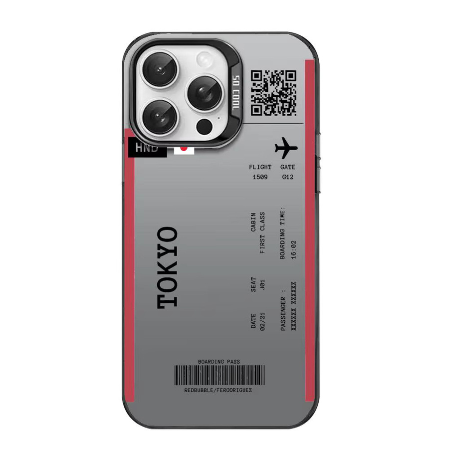 Designer Handyhülle Flugticket Japan für Apple iPhone 11 bis 17 Pro Max Matt Laser Aurora in Schwarz und Mehrfarbig - Bild 4