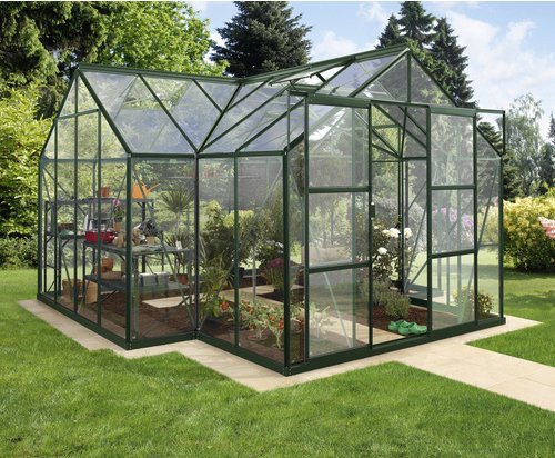 Vitavia Gewächshaus Sirona in Smaragdgrün mit 13 m² Fläche und 3 mm ESG Glas - Bild 4