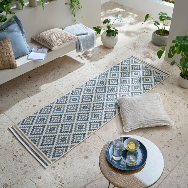 Outdoor-Läufer Kadima Design FLEET Rauten Blau-Gelb B: 80 cm, L: 230 cm - Bild 1