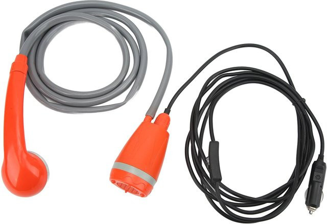Fishine Tragbarer Outdoor-Pump-Duschkopf Handheld in Orange mit Zigarettenanzünder-Adapter für Camping, Wandern und Autowäsche - Bild 1