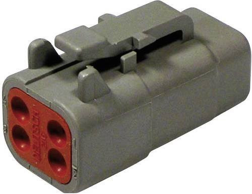 TE Connectivity DTM 06-4 S Rundstecker Stecker, gerade, 4 Polzahl, Grau - Bild 1