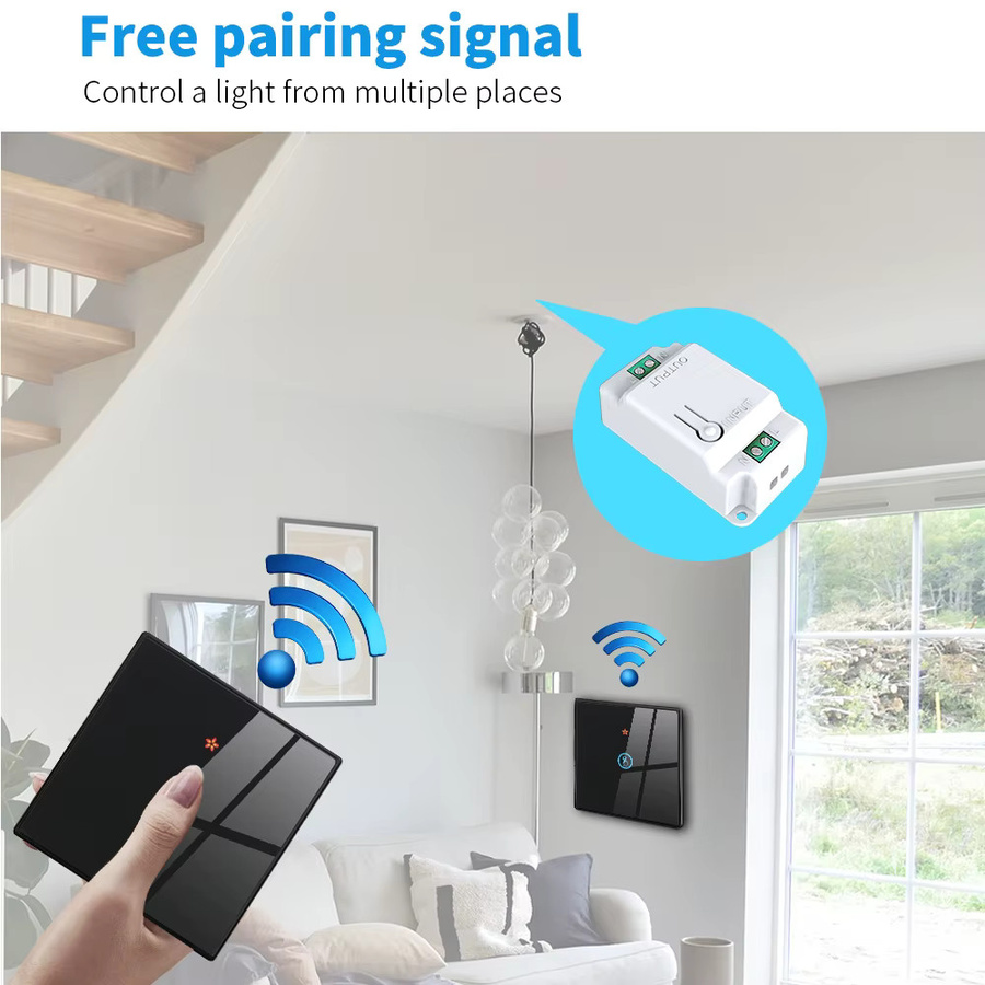 Tuya WiFi RF433 Touch Smart Schalter ohne Verkabelung zur Sprachsteuerung mit Alexa und Google Home für Wandlichter - Bild 3