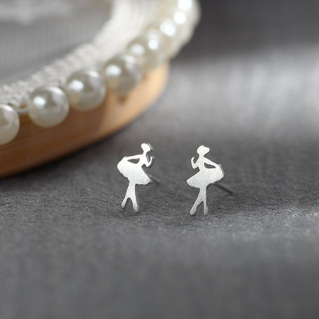 Lucky Star Jewelry Ballerina Ohrstecker, Silber, Messing, Damen - Bild 1