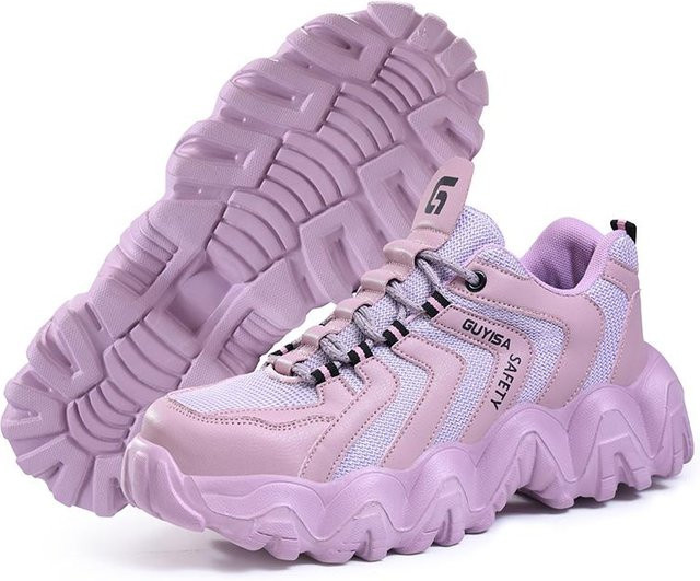 RUOK Sicherheitsschuhe für Damen in Lila, atmungsaktive Sicherheitsstiefel mit Anti-Smashing und Anti-Piercing Schutz nach EN ISO 20345, Größe 37 - Bild 1