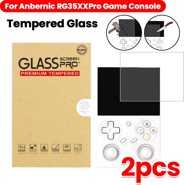 2 Stück Anbernic RG35XX Pro Displayschutzfolie aus gehärtetem Glas, transparent und kratzfest - Bild 1