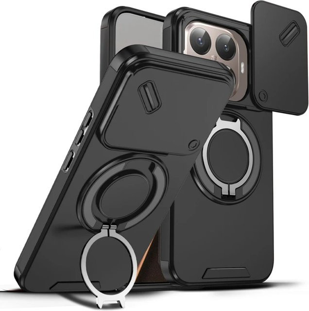 Xiaomi 15T Pro Handyhülle mit magnetischem Metall-Ringhalter und Kamera-Schutz in Purple - Bild 1