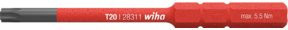 Wiha SoftFinish SlimBit Electric Torx T10 Wechselklinge VDE Isoliert, Farbe: Rot, Material: Edelstahl, Durchmesser: 6,0 mm, Länge: 75 mm - Bild 1