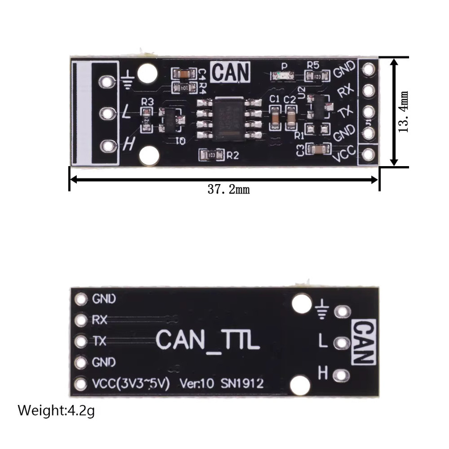 RS232 RS485 CAN zu TTL Kommunikationsmodul Serielles Portmodul in Schwarz - Bild 2