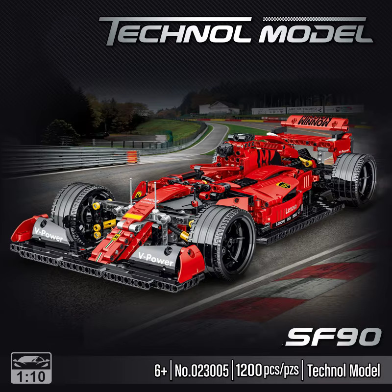 yaafun Super Racing Auto Bausteine Modell, Rot, 1200 Teile, ab 6 Jahren - Bild 2