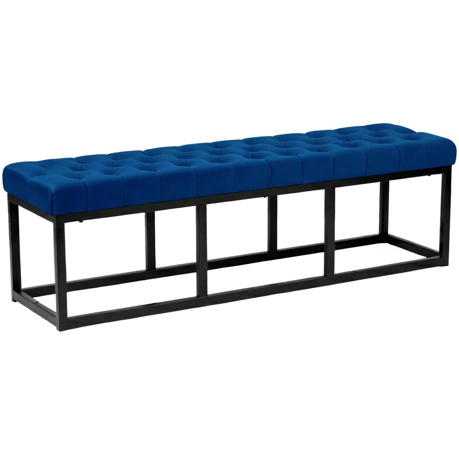 DELUKE Sitzbank MERIDA Polsterbank aus Samt in Blau, B/T/H: 150 x 37 x 42 cm - Bild 2