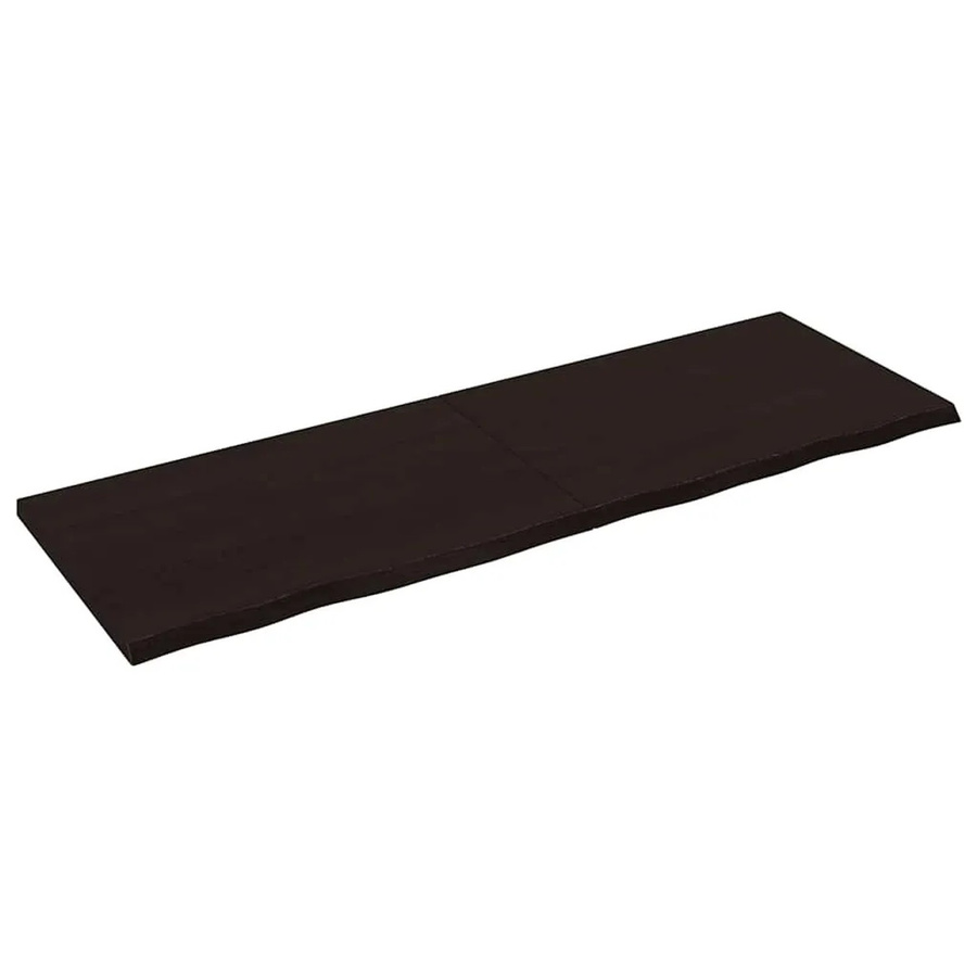vidaXL Wandregal aus Massivholz Eiche in Dunkelbraun, rustikaler Stil, Breite: 180 cm, Tiefe: 60 cm, Höhe: 2-4 cm - Bild 2