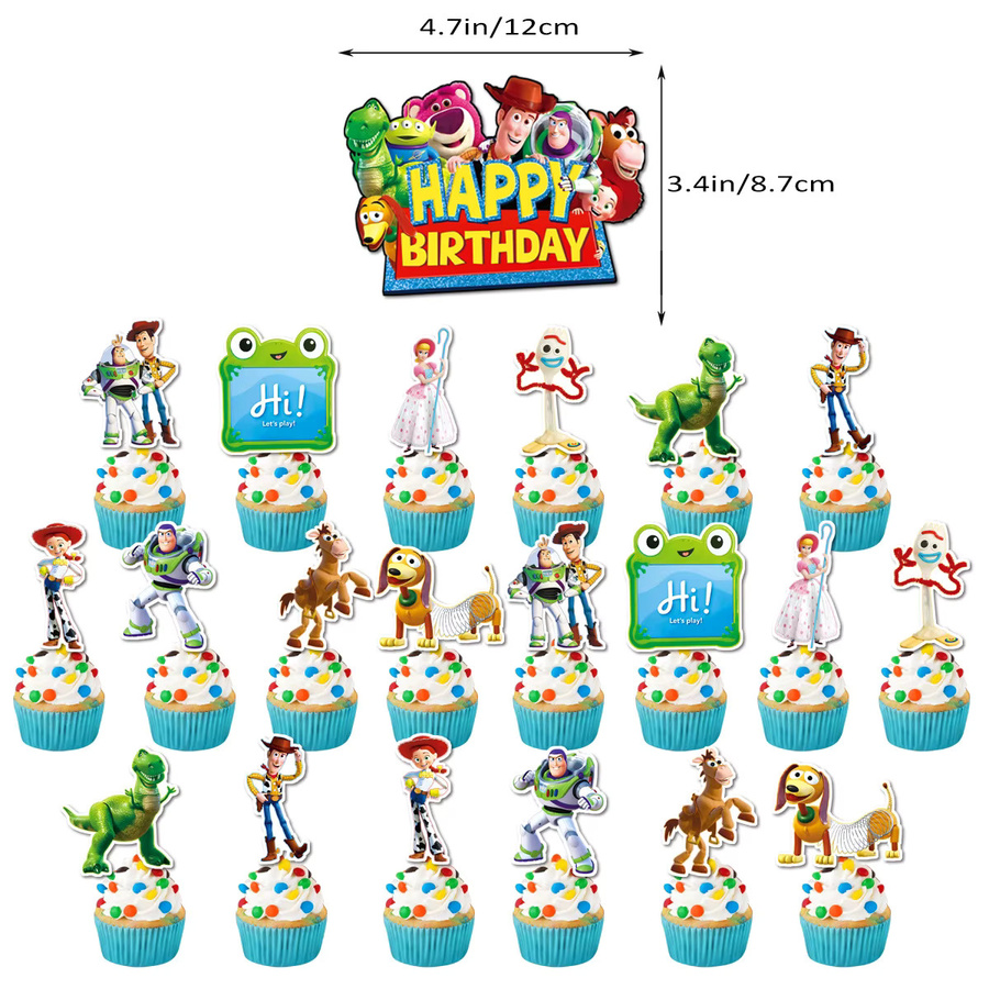 Bandai Toy Story Party-Dekoration Set mit Wimpelketten und Tortendekoration in Bunt - Bild 2