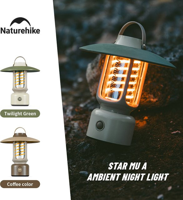 Naturehike Camping-Minilampe IPX4 wasserdicht, wiederaufladbare Outdoor-Zeltlampe mit Touch-Bedienung in Weiß - Bild 1