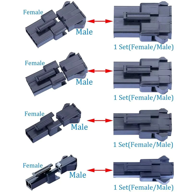 570 Stück JST 2,54mm SM Wasserdichte Drahtstecker Set mit männlichen und weiblichen Gehäusen und Terminals in Schwarz - Bild 3