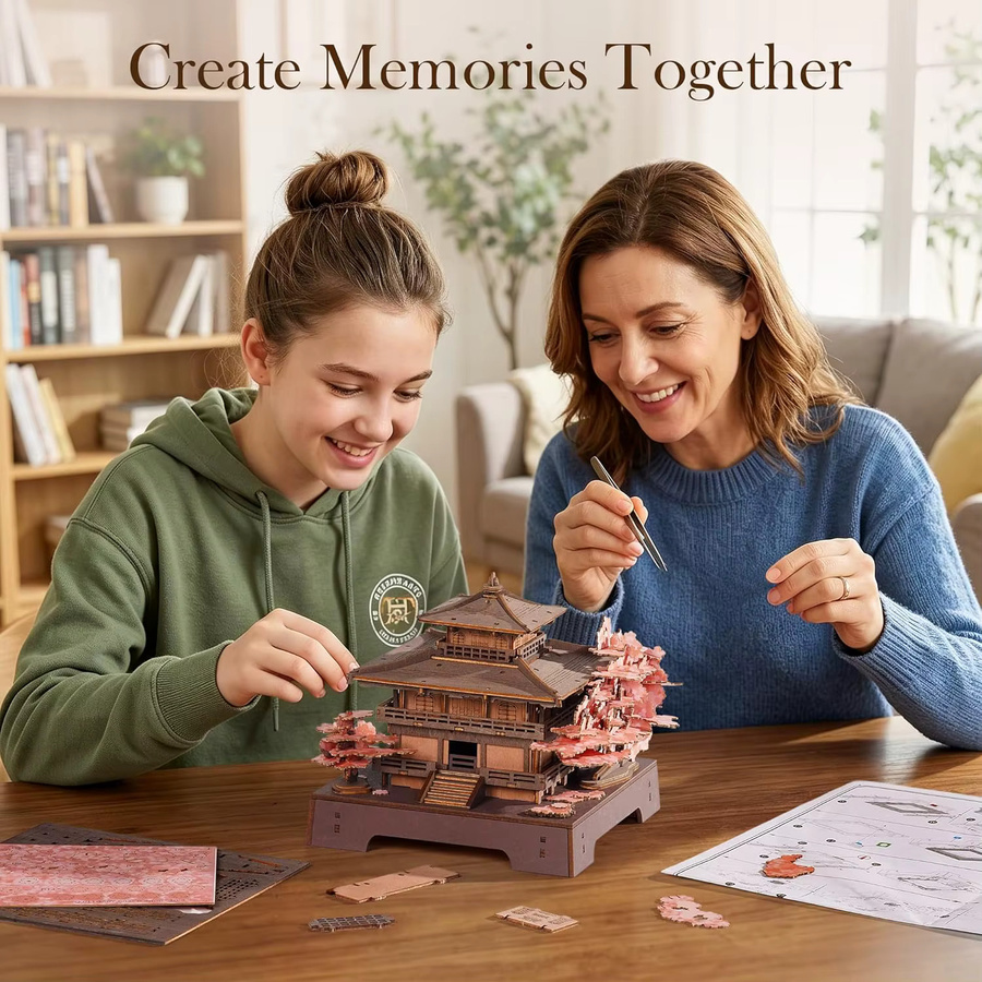 Rolife Sakura-Pavillon, 3D Holzpuzzle, Modellbausatz - Bild 6