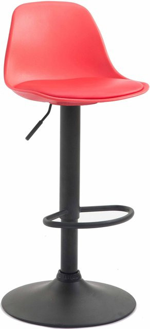 TPFLiving Barhocker Kilian in Rot mit schwarzem Gestell aus Kunstleder und Metall, B/T/H: 43 x 43 x 104 cm - Bild 1