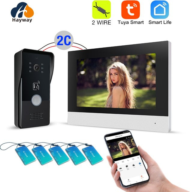 ZHHayway Tuya Wifi Video Türtelefon mit 7 Zoll Touchscreen und 1080P Kamera für dein Sicherheitssystem - Bild 1