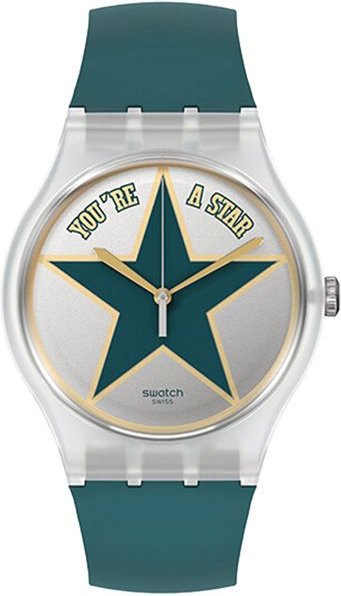 Swatch Analoguhr, Quarz, Kunststoff, Silber, Unisex - Bild 1