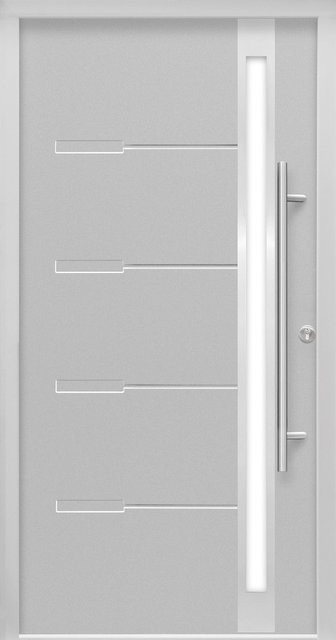 Haustür Thermospace Neapel Prime von Splendoor in Grau mit Glaseinsatz, Anschlag Rechts, B: 100 cm, H: 210 cm - Bild 1