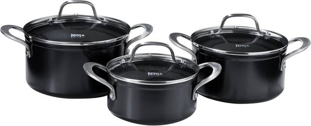 Ninja Topfset ZEROSTICK Essentials C13000DE, 3-teilig, Schwarz, Aluminium mit Antihaftbeschichtung - Bild 1