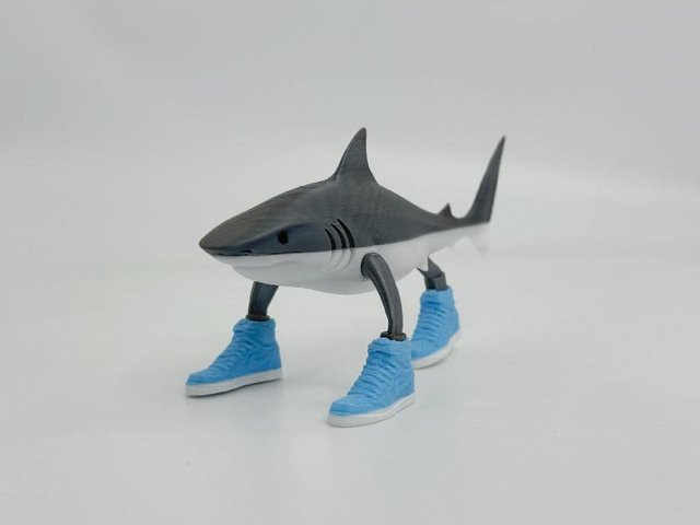 Tung Tung Sahur Hai Tralala, 3D Gedruckte Figur, Puppe, Grau - Bild 1