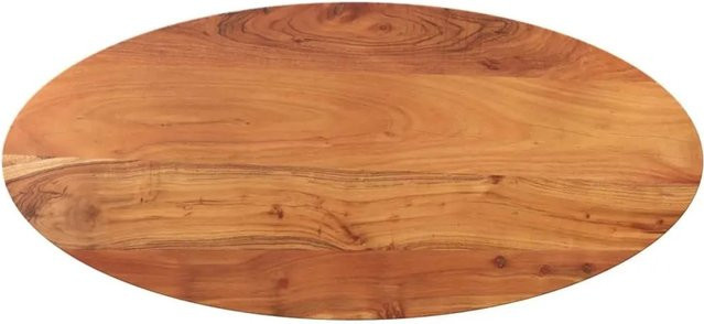 vidaXL Tischplatte Oval aus Akazien-Massivholz in Braun, B/T/H: 110 x 50 x 3,8 cm - Bild 1