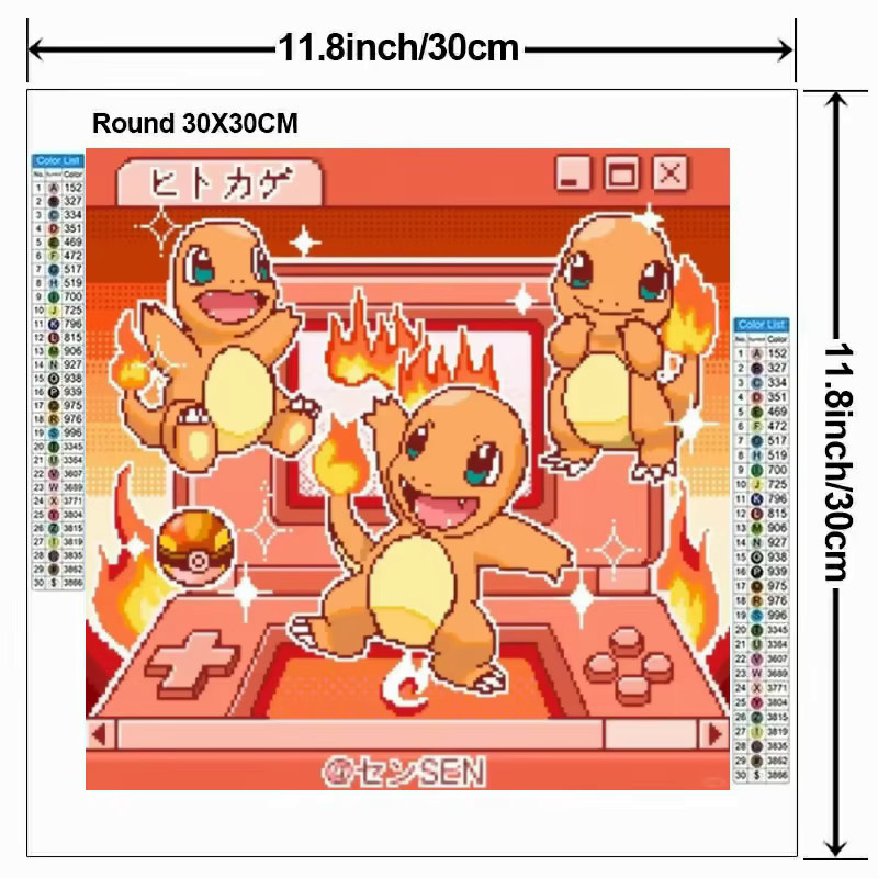 Potdemiel 5D Diamant-Malerei-Set Pikachu und Bulbasaur Mosaik-Bastelset für Kinder in Mehrfarbig, B/T/H: 20 x 20 x 20 cm - Bild 2