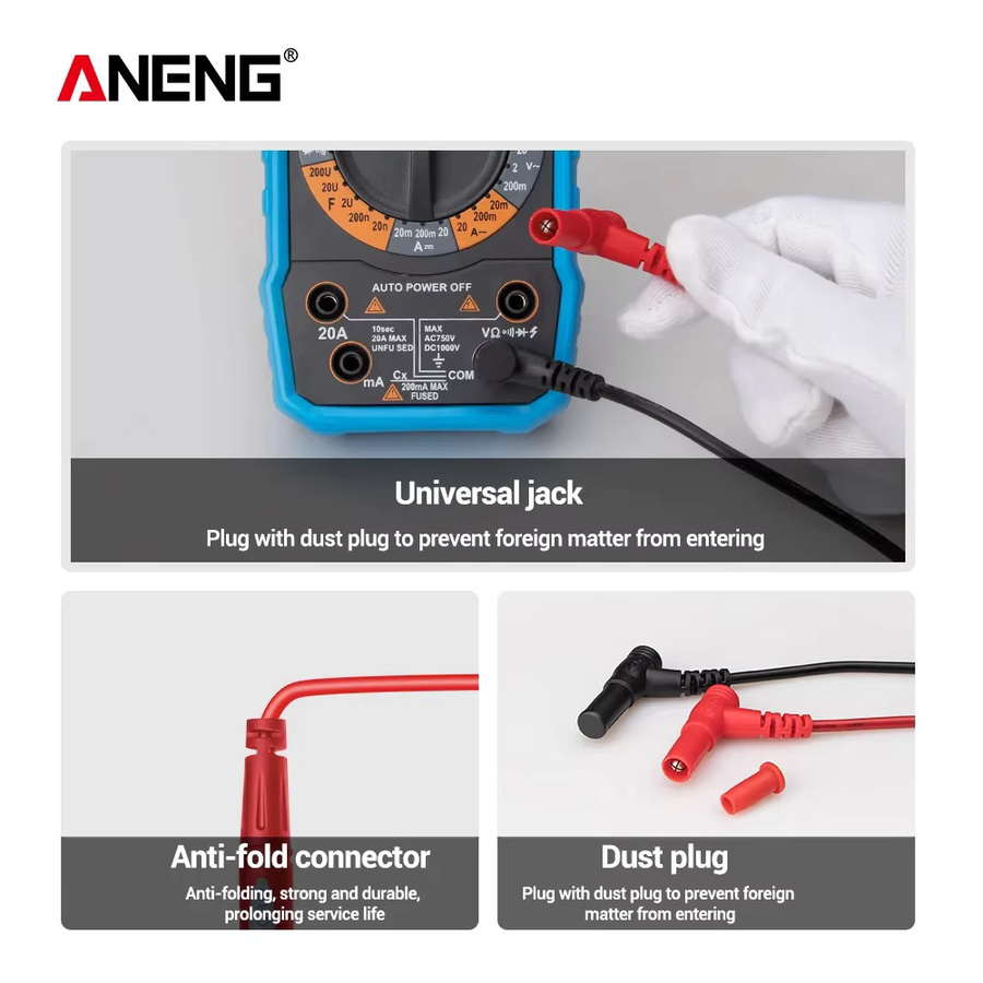 ANENG PT1003 Universal-Testkabel für Multimeter und Zangenmessgeräte, 20A, rote Nadelspitzen-Sonde aus Kunststoff - Bild 4