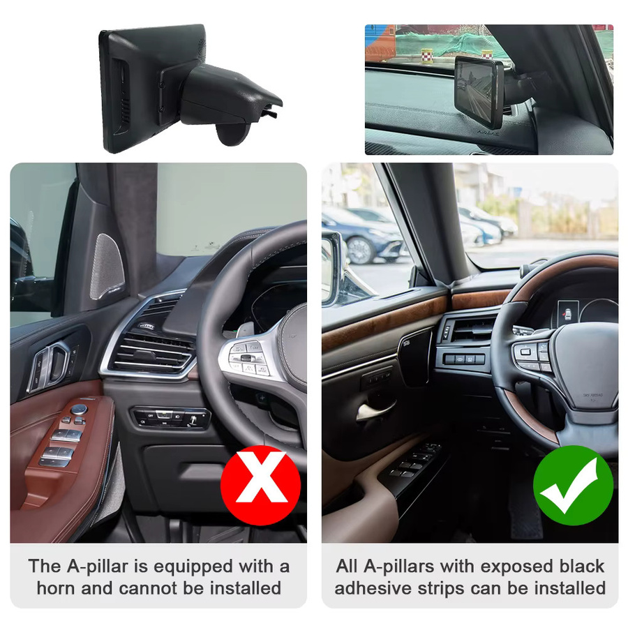 Carsanbo Digitales Seitenansicht-Kamerasystem mit 5,89 Zoll Touchscreen-Monitor, AHD 1080P Full HD, DVR, AI BSD Funktion, Schwarz - Bild 6
