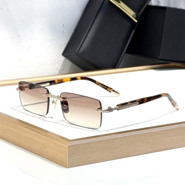 John R01 Sonnenbrille, randlos, quadratisch, Titan, braun, Unisex - Bild 1