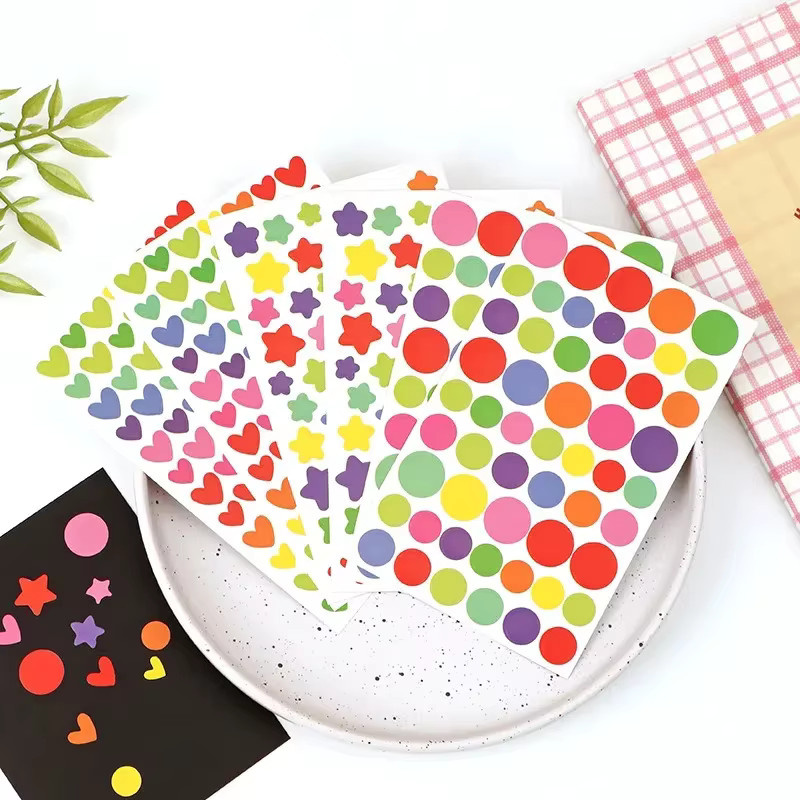 6er Set dekorative Aufkleber in verschiedenen Formen und Farben für deine DIY-Sammelalben - Bild 4
