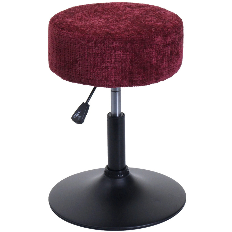 MCW Sitzhocker C22 höhenverstellbar und drehbar mit Chenille-Stoffbezug in Rot, Durchmesser: 37 cm - Bild 3
