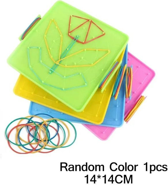 Binchi Fitness Geometrisches Nagelbrett, Holz, Montessori, Puzzle, Mathe Spiele - Bild 1