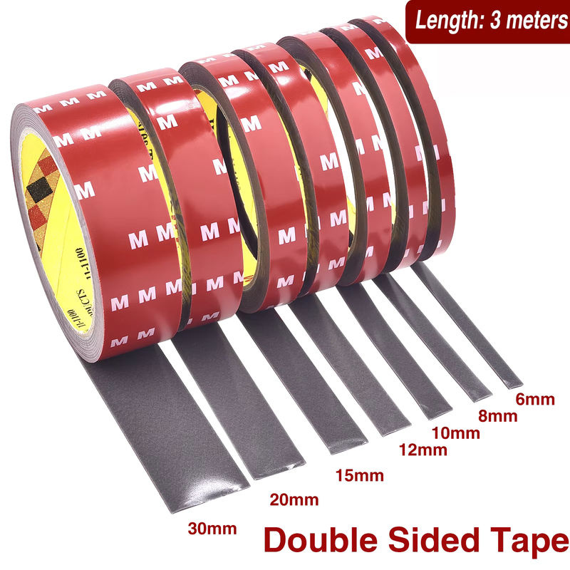 Superstarkes doppelseitiges Klebeband für Haushaltsgeräte und Wandaufkleber, Länge: 3 m, Breite: 6 mm bis 30 mm - Bild 2