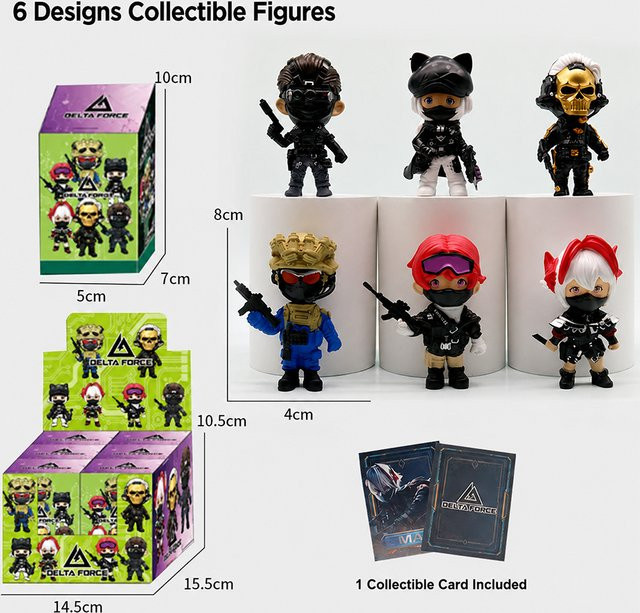 Bandai Delta Force Mini-Actionfiguren-Set, Taktische Soldaten, 6 Designs - Bild 1