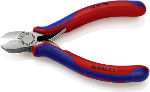 Knipex 76 22 125 Elektronik- und Feinmechanik Seitenschneider ohne Facette in Schwarz Atramentiert - Bild 1