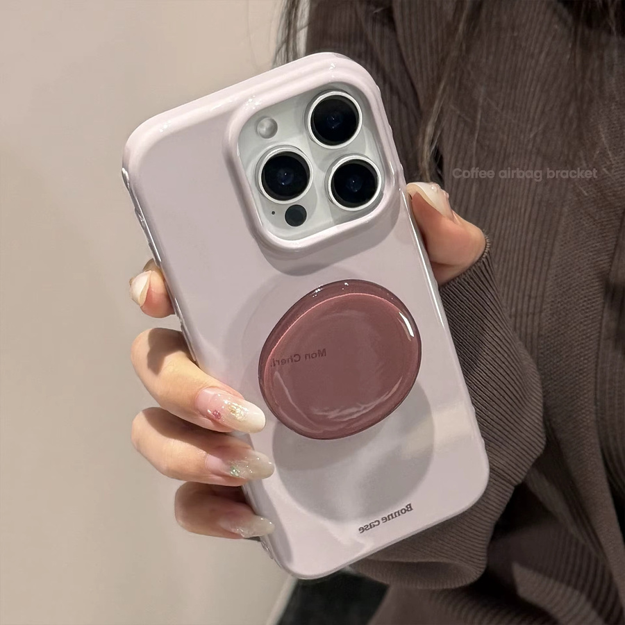 MUQGEW Stoßfeste Handyhülle im Koreanischen Stil mit Halterung für iPhone 17 16 15 14 13 12 Pro Max, Farbe: Pink - Bild 3