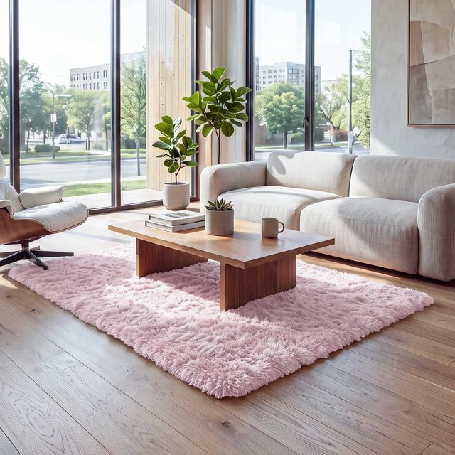 Shaggy Teppich Läufer MCW-F69 Hochflor Langflor in Pink, B/T: 200 x 140 cm - Bild 1