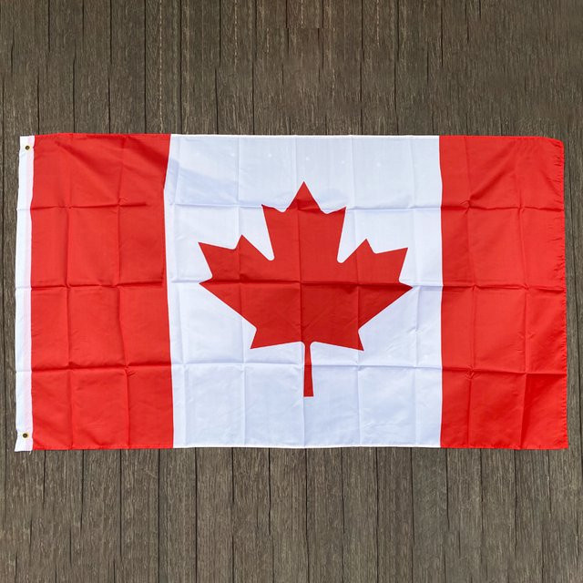 Xvggdg Kanadische Nationalflagge als Banner zum Aufhängen aus Polyester, Rot-Weiß, B/H: 60 x 90 cm oder 90 x 150 cm - Bild 1