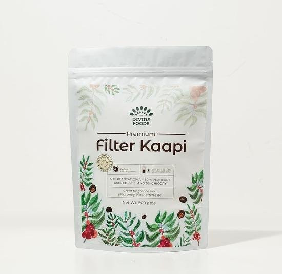 Divine Foods Südindischer Filterkaffee, Arabica-Robusta-Mischung, 400 g - Bild 1